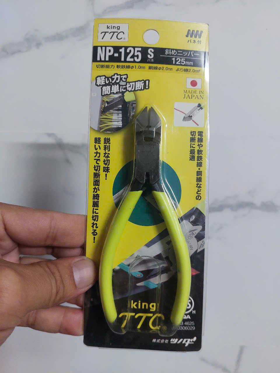 Kìm cắt chéo có lò xo cao cấp có kích thước 125mm (5 inch) Tsunoda NP-125S