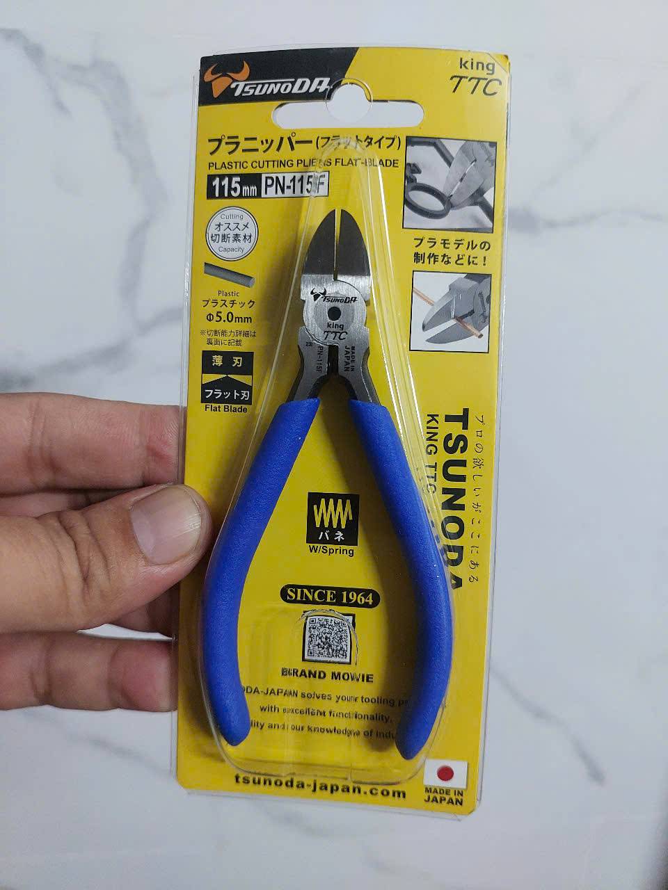 Kìm cắt nhựa lưỡi phẳng chuyên dụng cao cấp TSUNODA PN-115F