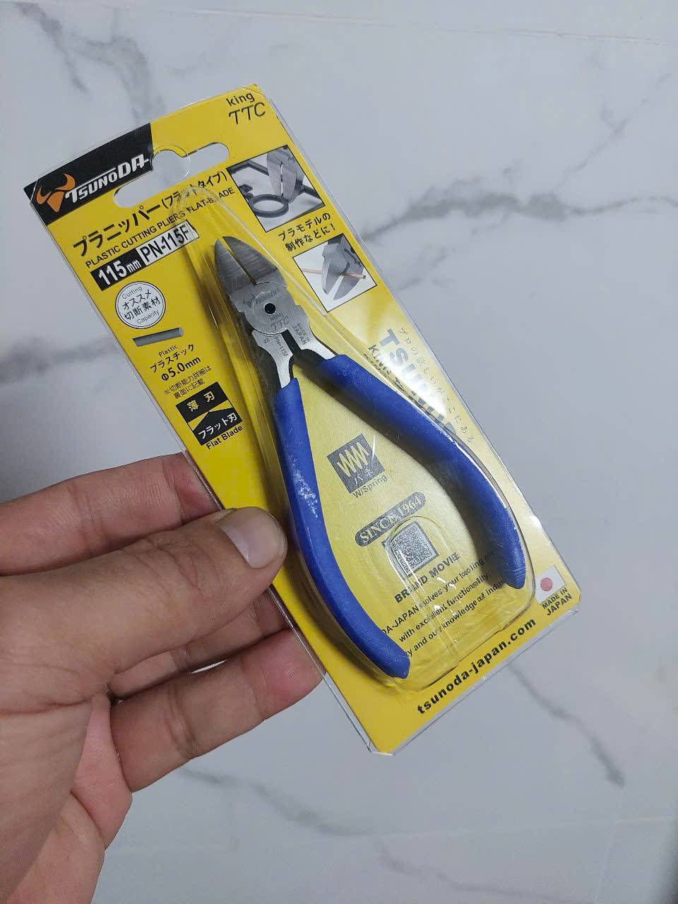 Kìm cắt nhựa lưỡi phẳng chuyên dụng cao cấp TSUNODA PN-115F