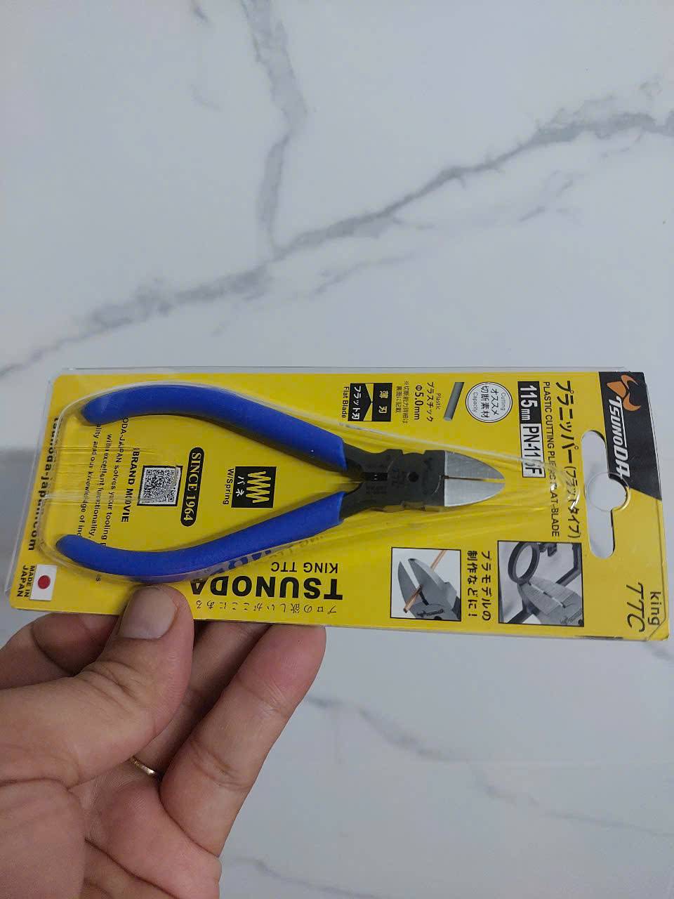 Kìm cắt nhựa lưỡi phẳng chuyên dụng cao cấp TSUNODA PN-115F